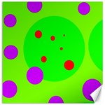 Green and purple dots Canvas 16  x 16   15.2 x15.41  Canvas - 1