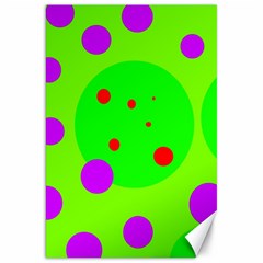 Green And Purple Dots Canvas 20  X 30   by Valentinaart