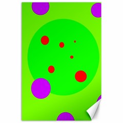 Green and purple dots Canvas 24  x 36 