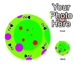 Green And Purple Dots Playing Cards 54 (round) 