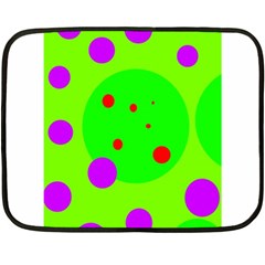 Green And Purple Dots Double Sided Fleece Blanket (mini)  by Valentinaart