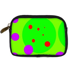 Green and purple dots Digital Camera Cases