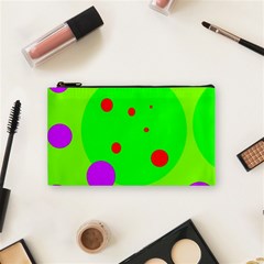 Green and purple dots Cosmetic Bag (Small) 