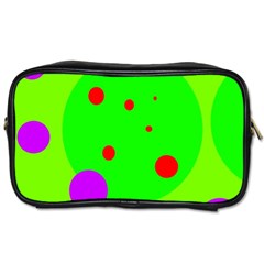 Green and purple dots Toiletries Bags 2-Side