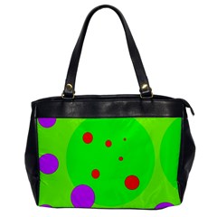 Green and purple dots Office Handbags