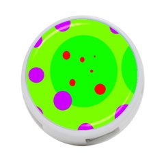 Green and purple dots 4-Port USB Hub (One Side)