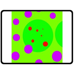 Green And Purple Dots Fleece Blanket (large)  by Valentinaart