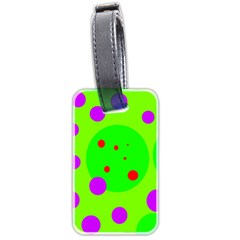 Green and purple dots Luggage Tags (Two Sides)