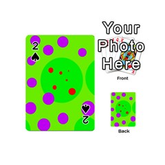 Green And Purple Dots Playing Cards 54 (mini) 