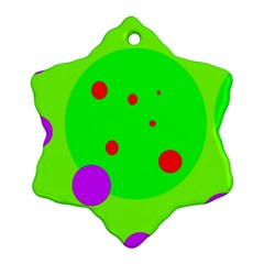 Green and purple dots Snowflake Ornament (2-Side)