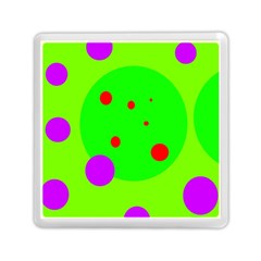 Green And Purple Dots Memory Card Reader (square) 