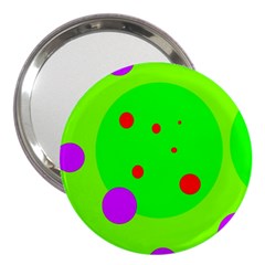 Green And Purple Dots 3  Handbag Mirrors by Valentinaart