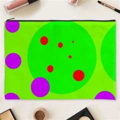 Green and purple dots Cosmetic Bag (XXXL) 