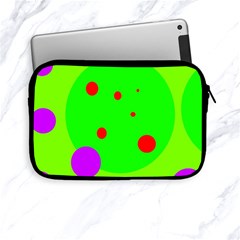 Green And Purple Dots Apple Ipad Mini Zipper Cases by Valentinaart