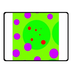 Green And Purple Dots Double Sided Fleece Blanket (small) 