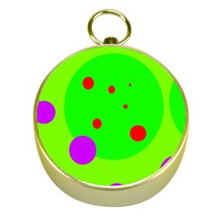 Green and purple dots Gold Compasses