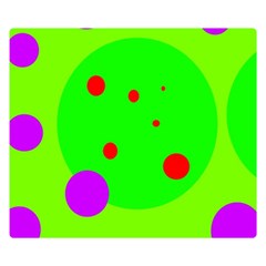 Green And Purple Dots Double Sided Flano Blanket (small)  by Valentinaart