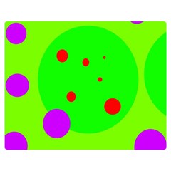 Green And Purple Dots Double Sided Flano Blanket (medium)  by Valentinaart