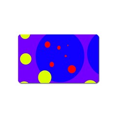 Purple And Yellow Dots Magnet (name Card) by Valentinaart