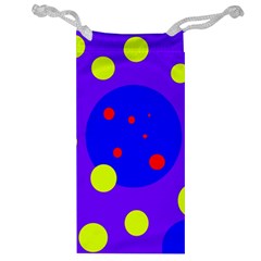 Purple And Yellow Dots Jewelry Bags by Valentinaart