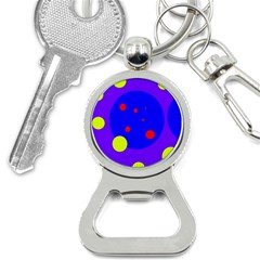 Purple And Yellow Dots Bottle Opener Key Chains by Valentinaart