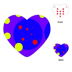 Purple And Yellow Dots Playing Cards (heart) 