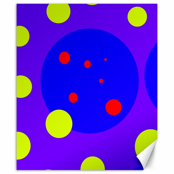 Purple and yellow dots Canvas 20  x 24  