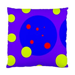 Purple And Yellow Dots Standard Cushion Case (two Sides) by Valentinaart