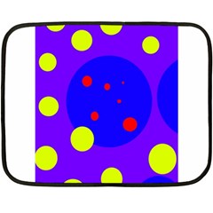 Purple And Yellow Dots Fleece Blanket (mini)