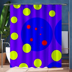 Purple And Yellow Dots Shower Curtain 60  X 72  (medium) 