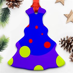 Purple And Yellow Dots Ornament (christmas Tree) by Valentinaart