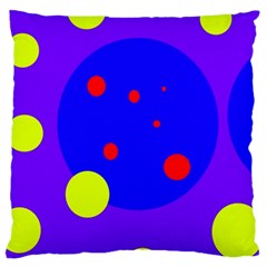 Purple And Yellow Dots Large Cushion Case (one Side) by Valentinaart