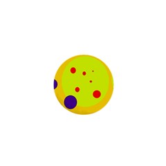 Yellow And Purple Dots 1  Mini Magnets by Valentinaart