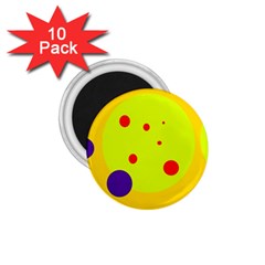 Yellow And Purple Dots 1 75  Magnets (10 Pack)  by Valentinaart