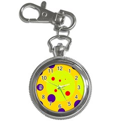 Yellow And Purple Dots Key Chain Watches by Valentinaart