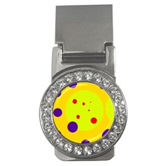 Yellow And Purple Dots Money Clips (cz)  by Valentinaart