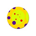 Yellow and purple dots Magnet 3  (Round) Front