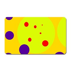 Yellow And Purple Dots Magnet (rectangular) by Valentinaart