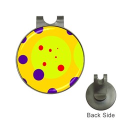 Yellow And Purple Dots Hat Clips With Golf Markers by Valentinaart