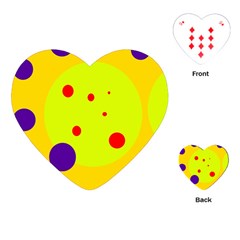 Yellow And Purple Dots Playing Cards (heart)  by Valentinaart