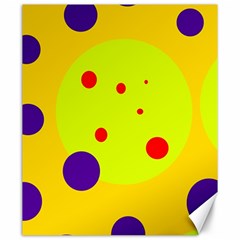 Yellow And Purple Dots Canvas 20  X 24   by Valentinaart