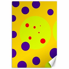 Yellow And Purple Dots Canvas 20  X 30   by Valentinaart