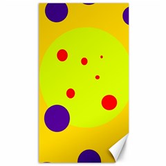 Yellow And Purple Dots Canvas 40  X 72  