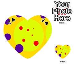 Yellow And Purple Dots Playing Cards 54 (heart)  by Valentinaart