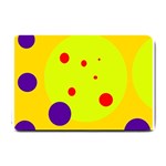 Yellow and purple dots Small Doormat  24 x16  Door Mat