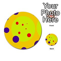 Yellow And Purple Dots Multi-purpose Cards (round)  by Valentinaart