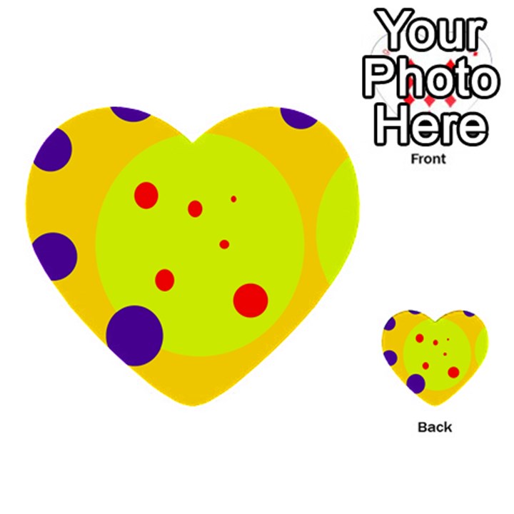 Yellow and purple dots Multi-purpose Cards (Heart) 