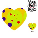 Yellow and purple dots Multi-purpose Cards (Heart)  Front 9