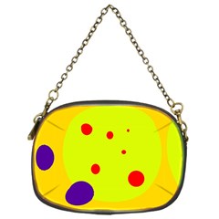 Yellow And Purple Dots Chain Purses (one Side)  by Valentinaart