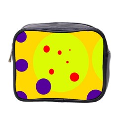 Yellow And Purple Dots Mini Toiletries Bag 2-side by Valentinaart